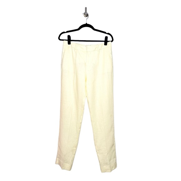 Mango Linen Straight Pants in Yellow Size 4 - Picture 5 of 8